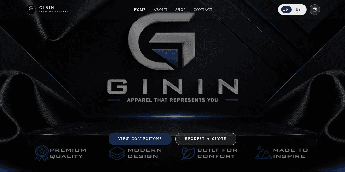 GININ Apparel: Premium E-commerce Store screenshot